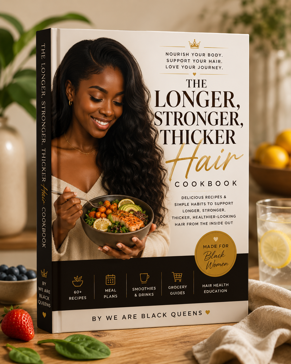 The Longer, Stronger, Thicker Hair Cookbook by We Are Black Queens