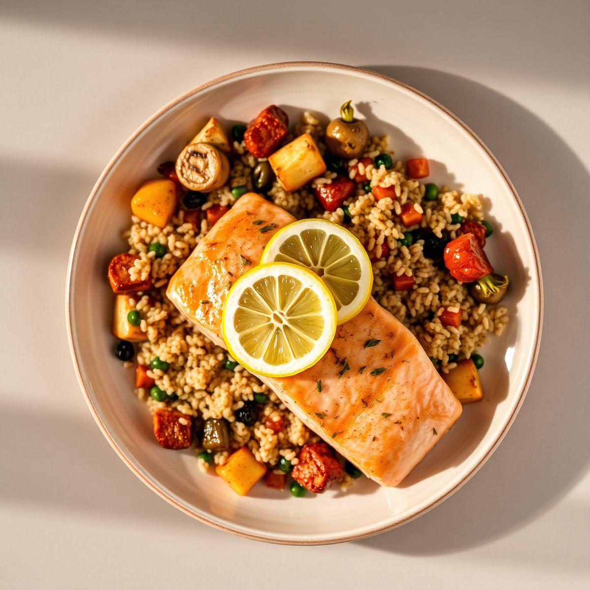 Salmon bowl — omega-rich hair support
